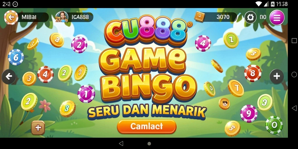 Tampilan gameplay seru di <strong>CU888</strong> dengan suasana Bingo yang menarik.