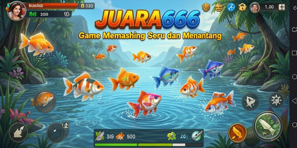 Screenshot gameplay JUARA666 menampilkan aksi memancing yang seru.