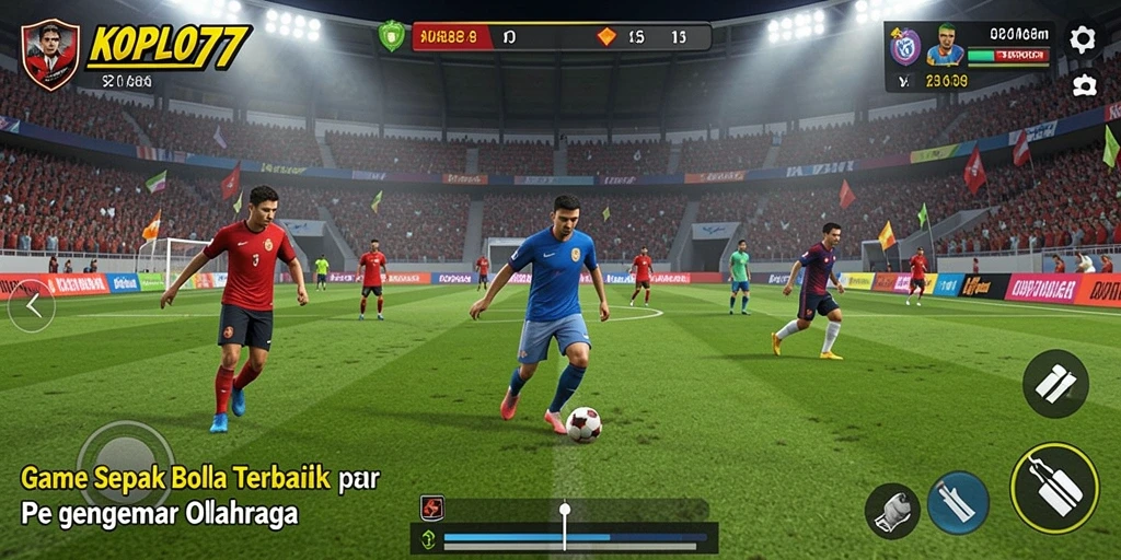 Screenshot KOPLO77 menampilkan lagak permainan sepak bola yang mendebarkan.