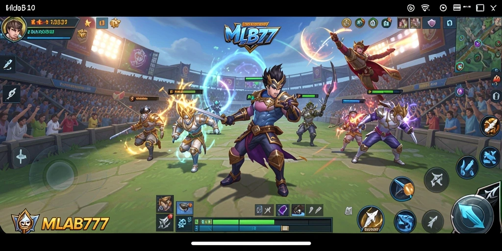 Tampilan gameplay <strong>MLBB777</strong> yang menegangkan dan penuh aksi.