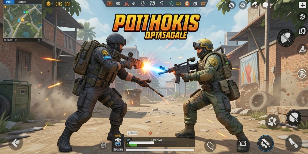 Screenshot PPHOKI menampilkan aksi seru dalam pertandingan Battle Royale.