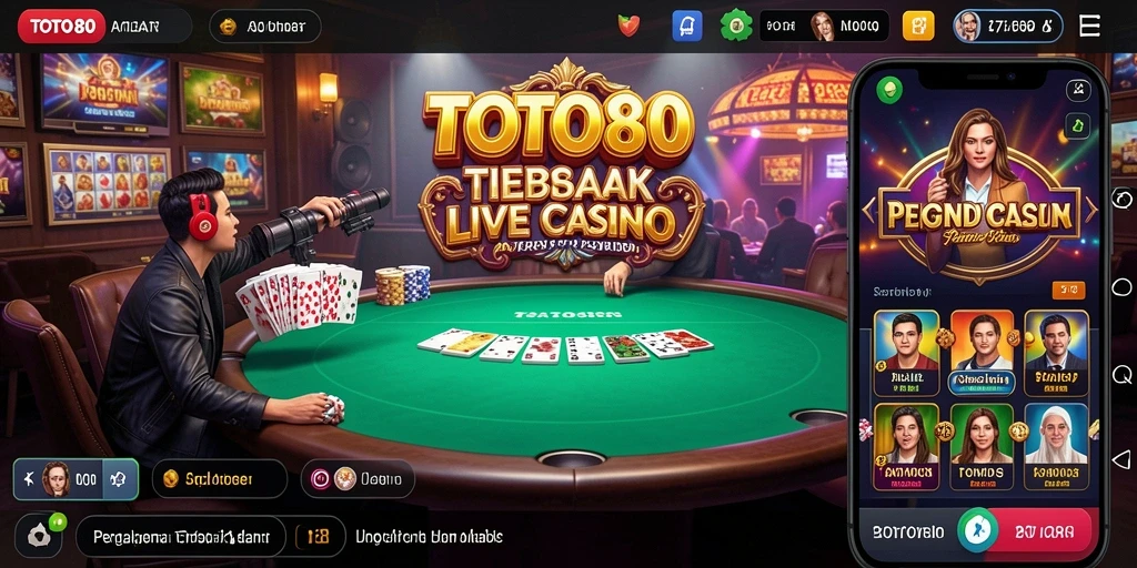 Tampilan gameplay Live Casino yang mendebarkan di TOTO80.
