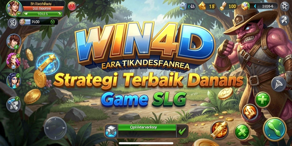 Screenshot utama WIN4D dengan tampilan gameplay strategi yang menarik.