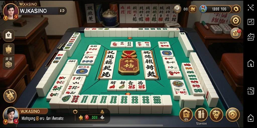 Screenshot gameplay WJKASINO yang menunjukkan keseruan bermain Mahjong.